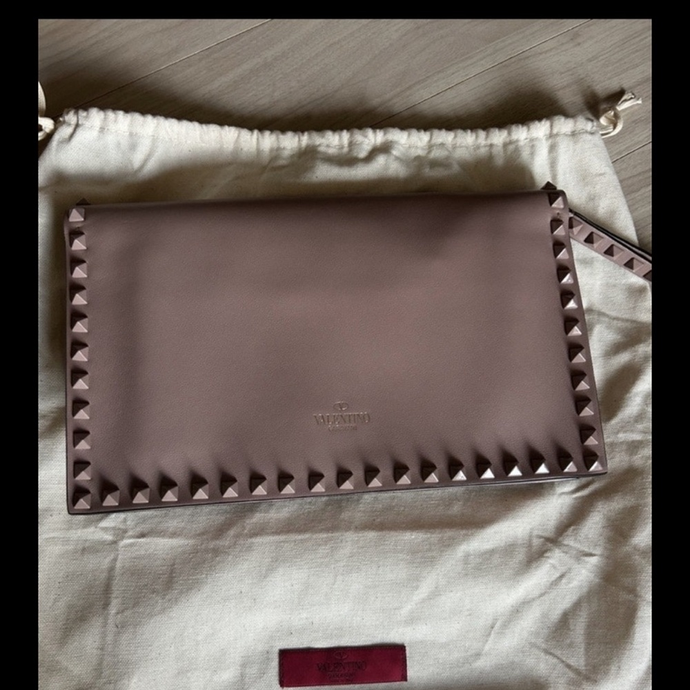 Valentino Dusty Pink Studded Clutch